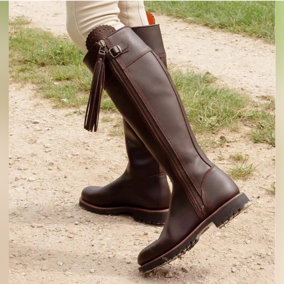 Penelope Chilvers Tassel Knee High Boot Brown - Picture 1 of 11
